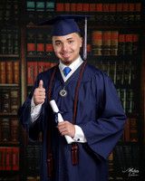 Cap & Gown Scroll and Thumbs Up
